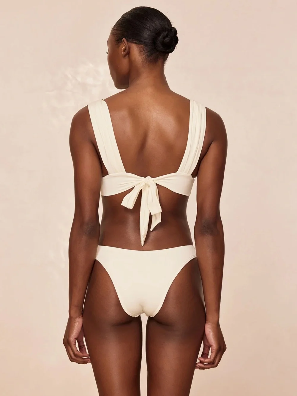 MONDAY Byron Ribbed Ivory Bikini Bottom Small